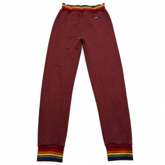 Aviator Nation Pants - Aviator Nation Rainbow Striped Joggers - Sweatpants Size XS
